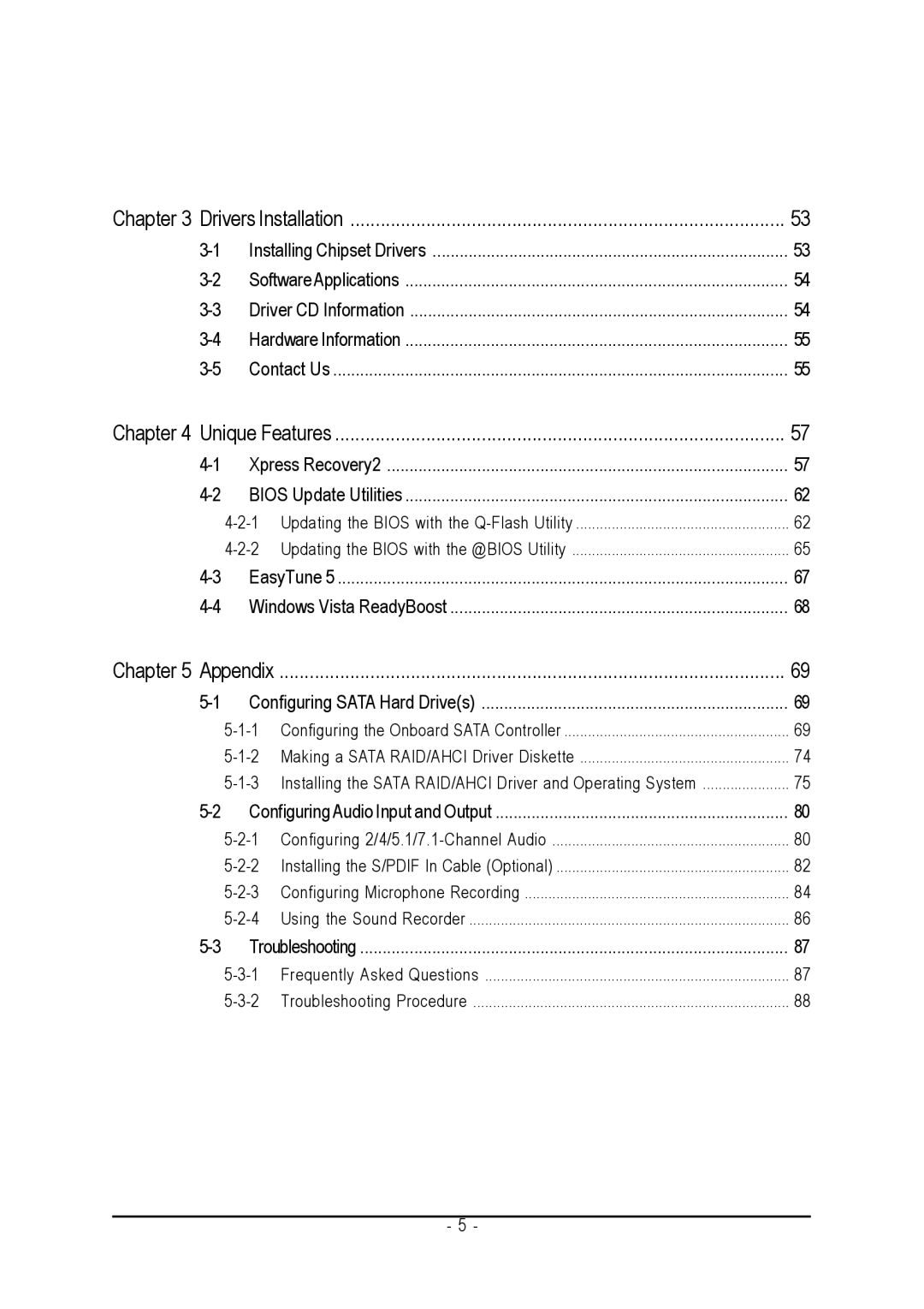 Gigabyte GA-M52S-S3P user manual Drivers Installation 