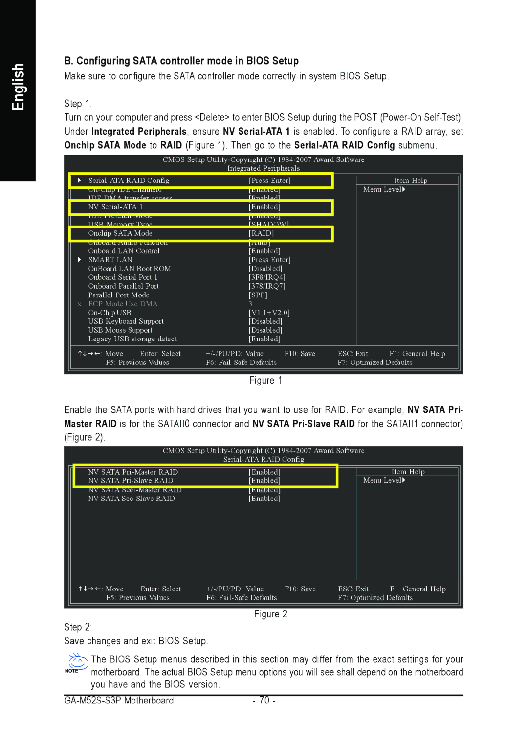 Gigabyte GA-M52S-S3P user manual Configuring Sata controller mode in Bios Setup 