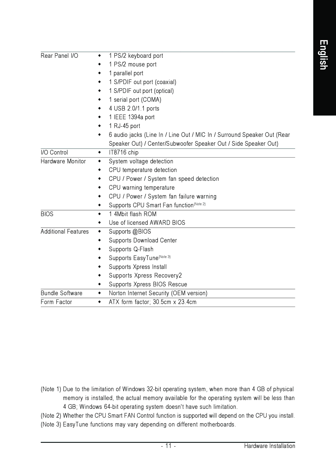 Gigabyte GA-M55S-S3 user manual 4Mbit flash ROM 