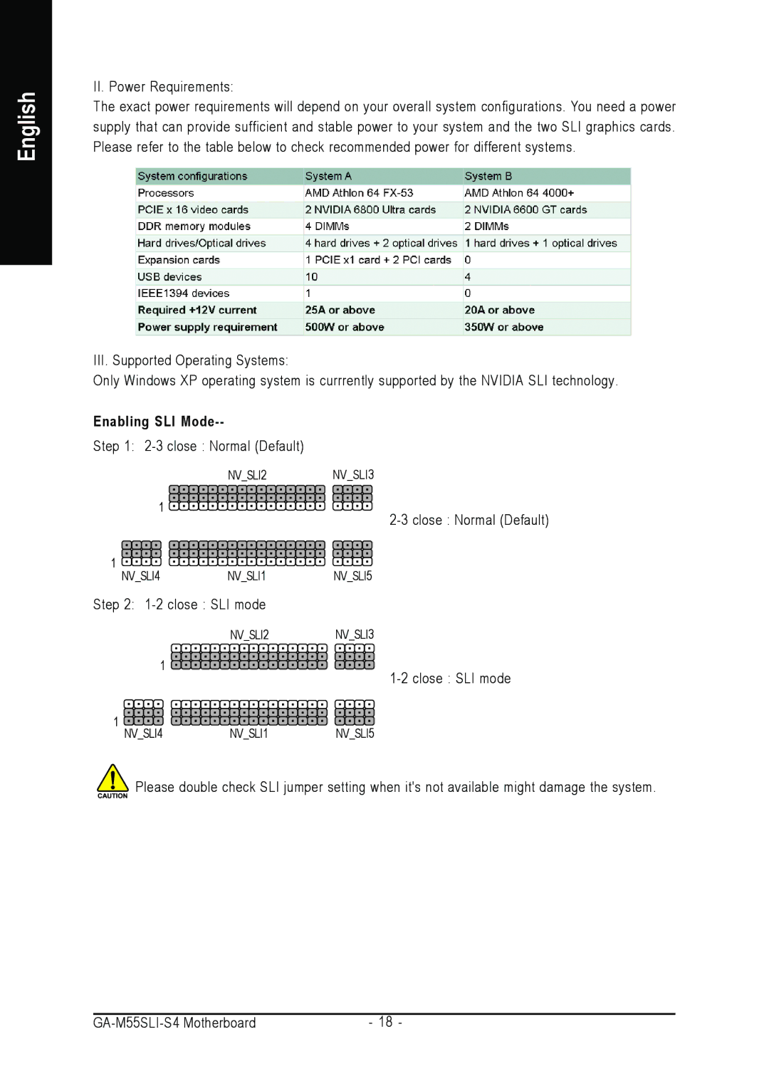 Gigabyte GA-M55SLI-S4 user manual Enabling SLI Mode 