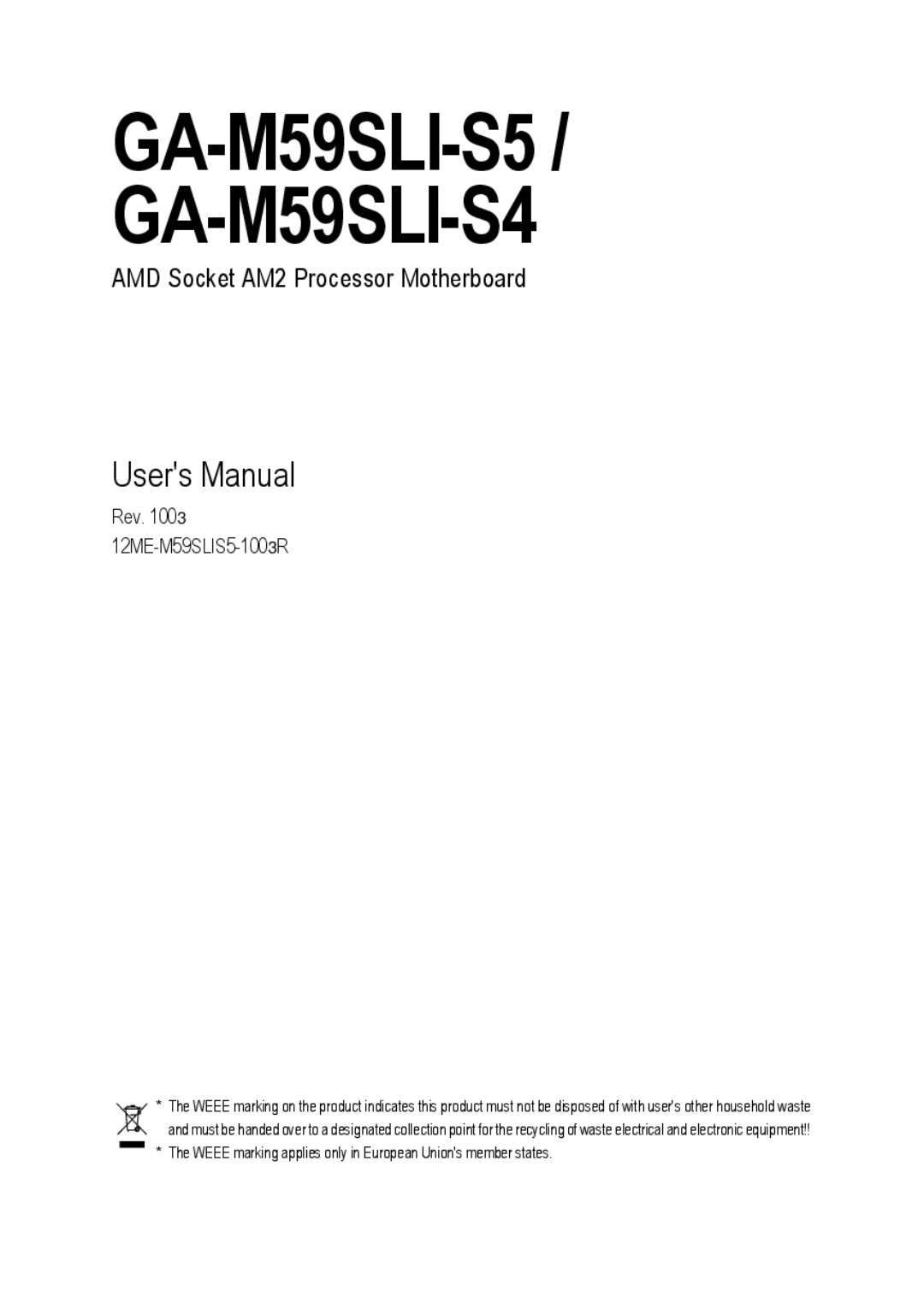 Gigabyte user manual GA-M59SLI-S5 / GA-M59SLI-S4 