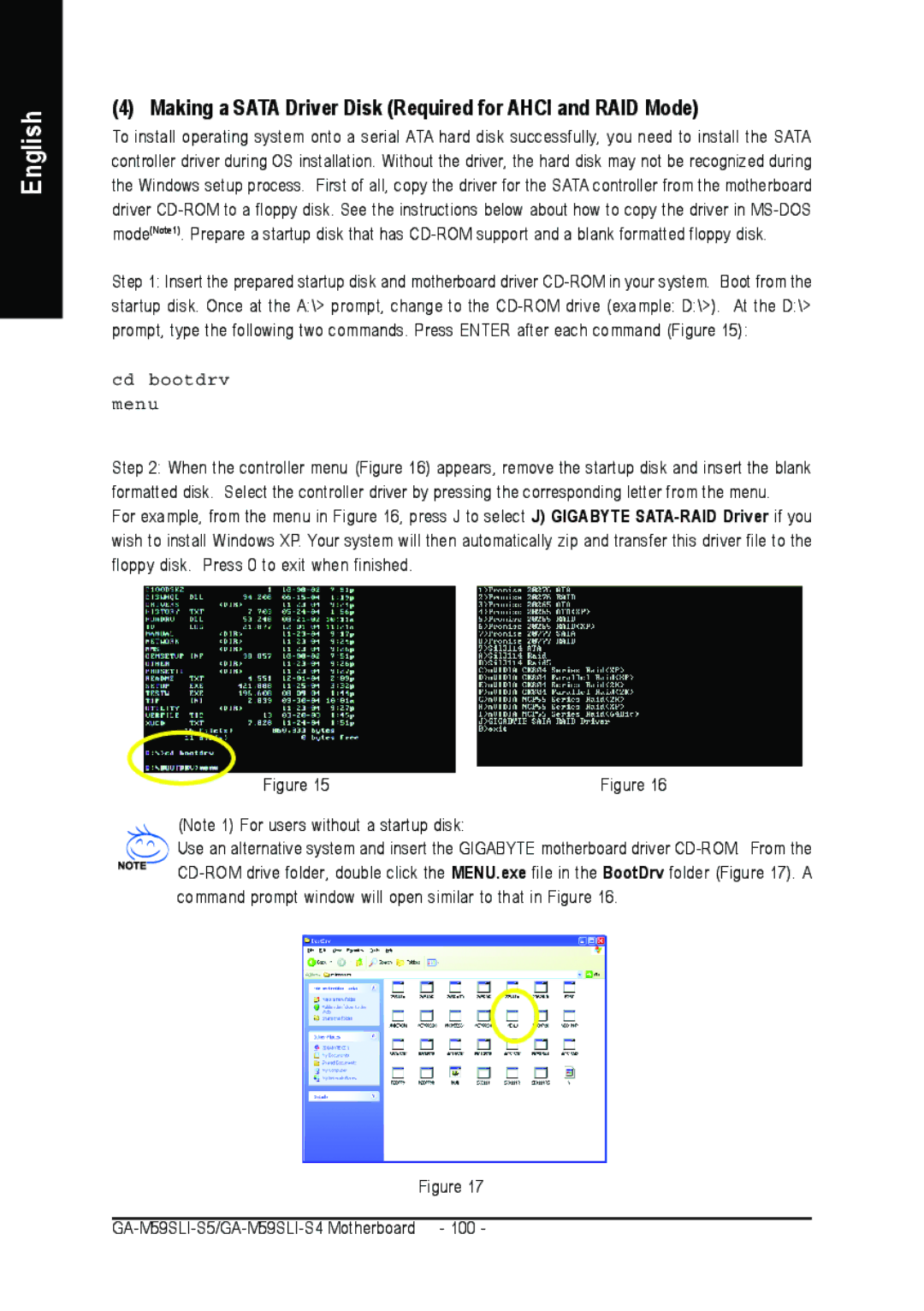 Gigabyte GA-M59SLI-S5, GA-M59SLI-S4 user manual Making a Sata Driver Disk Required for Ahci and RAID Mode 