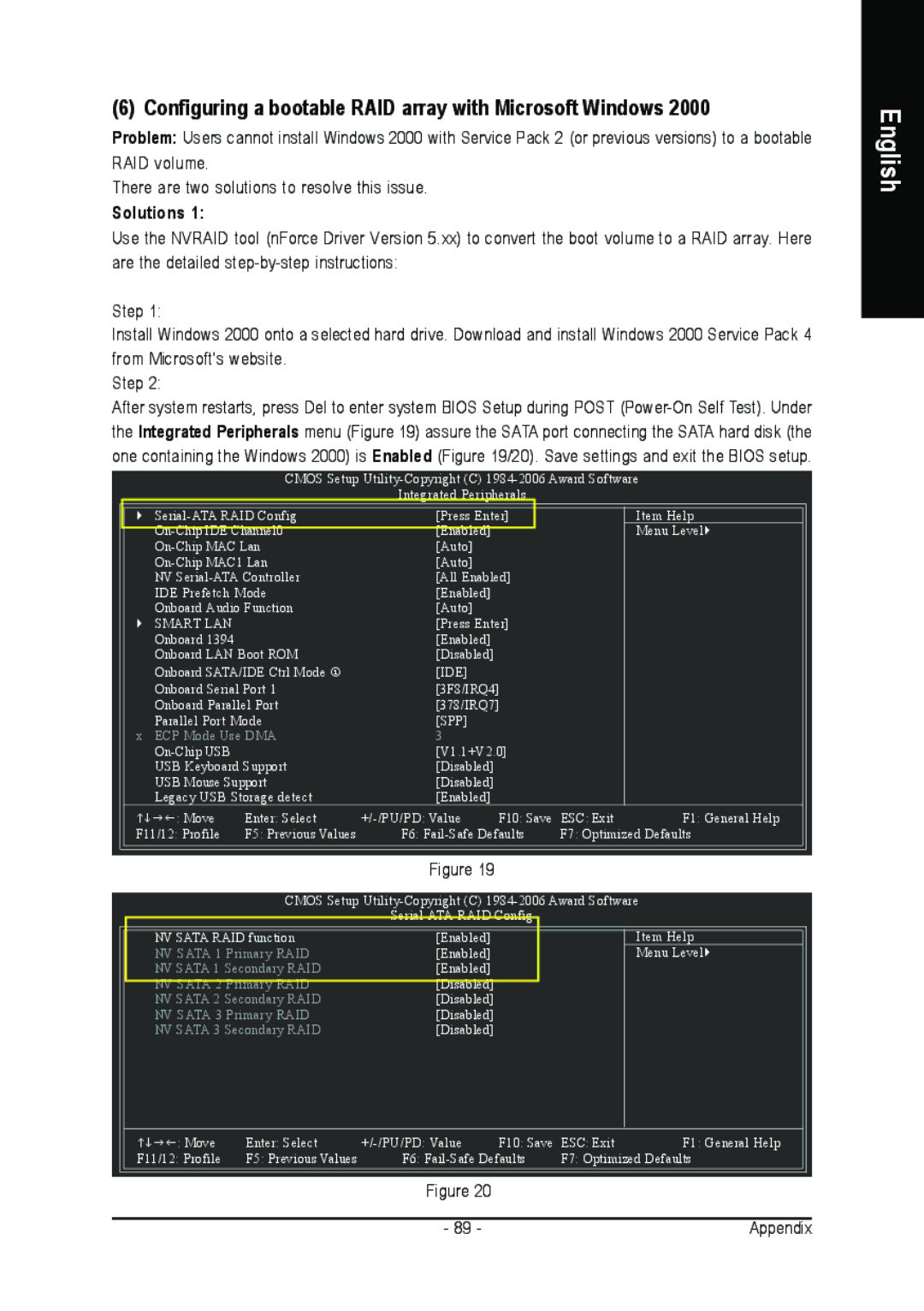 Gigabyte GA-M59SLI-S4, GA-M59SLI-S5 user manual Configuring a bootable RAID array with Microsoft Windows, Solutions 