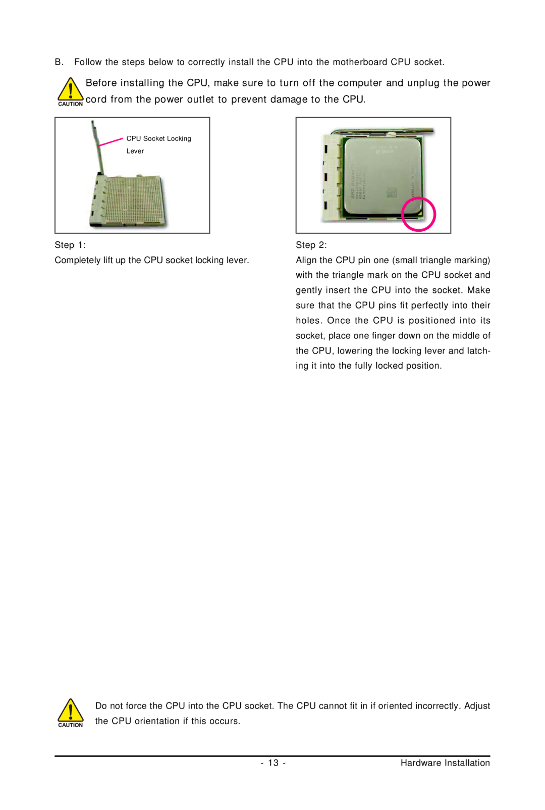 Gigabyte GA-M61PME-S2P user manual CPU Socket Locking Lever 