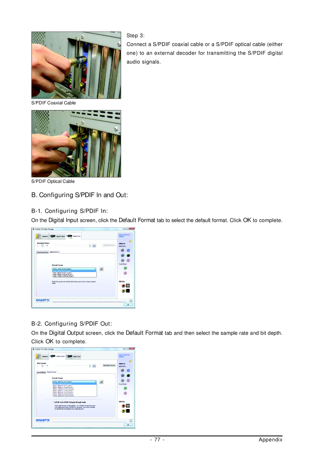 Gigabyte GA-M61PME-S2P user manual Configuring S/PDIF In and Out, Configuring S/PDIF Out 