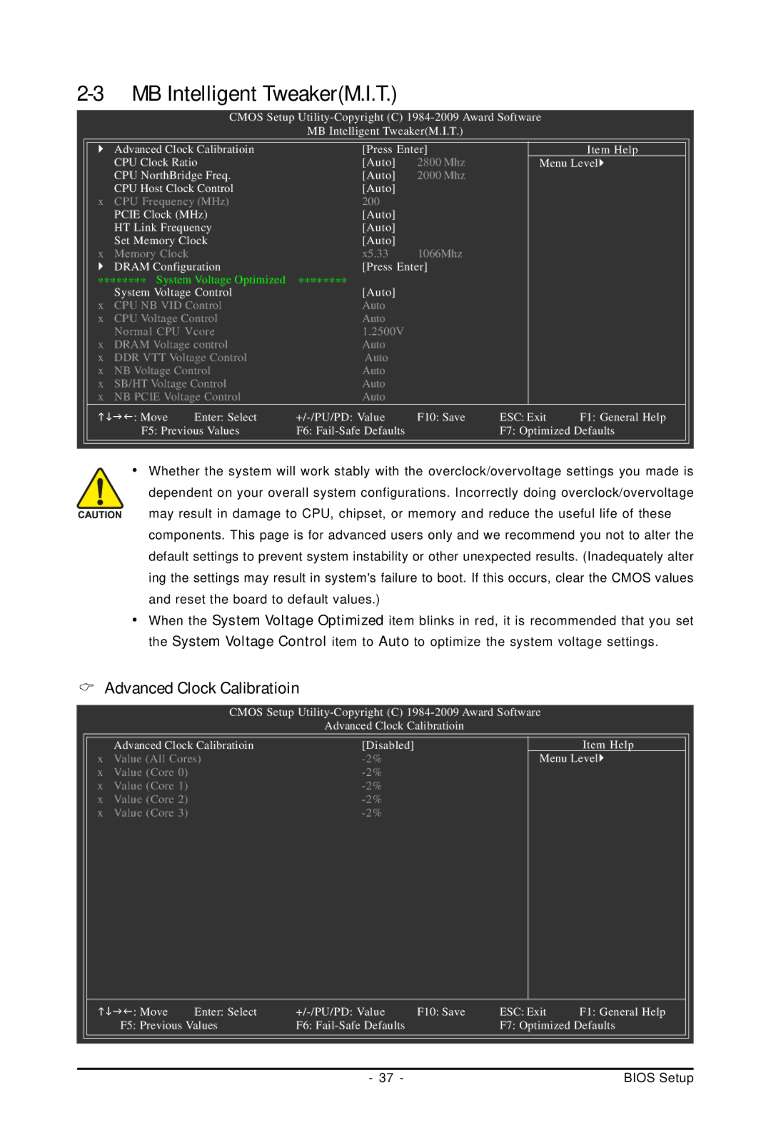 Gigabyte GA-MA770T-UD3P user manual MB Intelligent TweakerM.I.T, Advanced Clock Calibratioin 