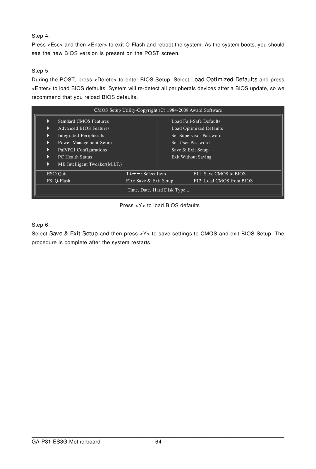 Gigabyte GA-P31-ES3G user manual 