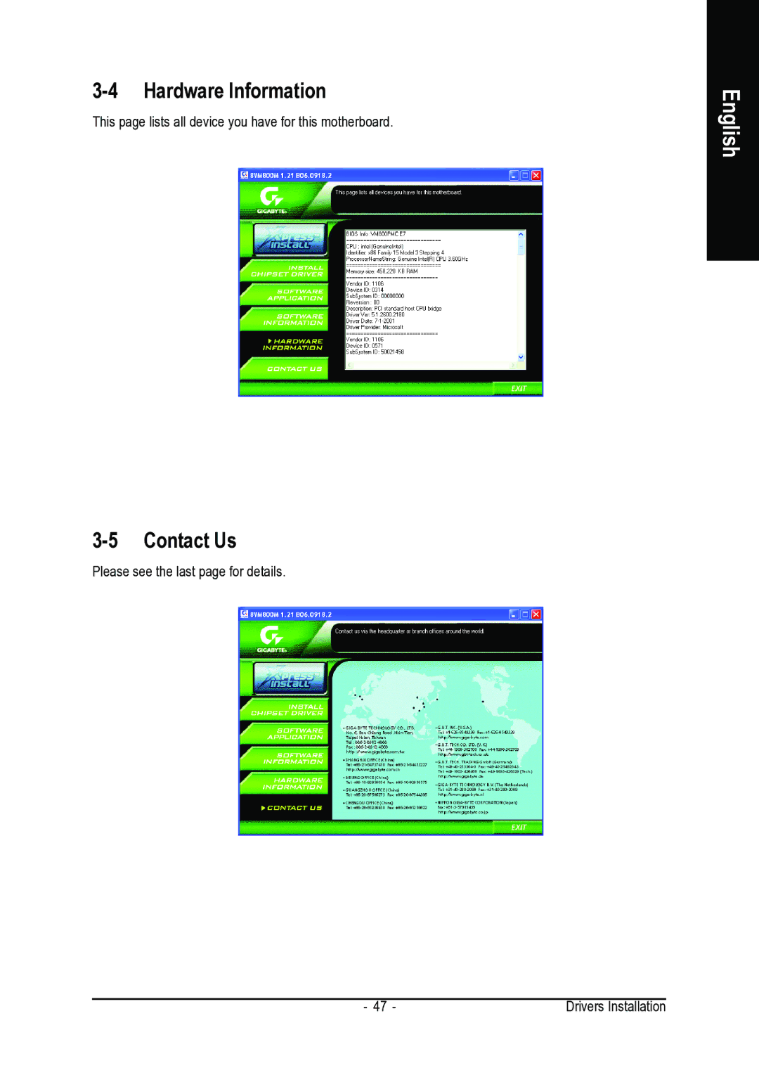 Gigabyte GA-VM800PMC user manual Hardware Information, Contact Us 