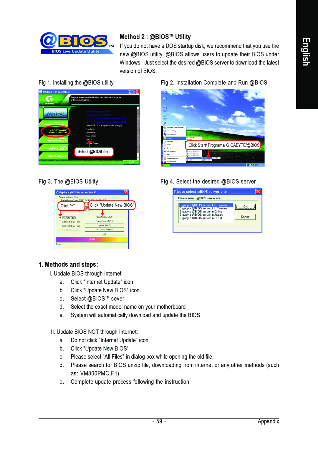 Gigabyte GA-VM800PMC user manual Method 2 @BIOSTM Utility, Methods and steps 