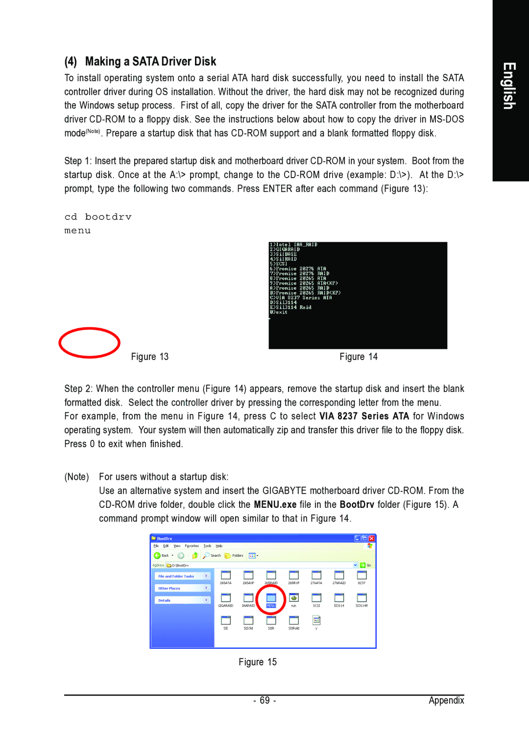 Gigabyte GA-VM800PMC user manual Making a Sata Driver Disk 