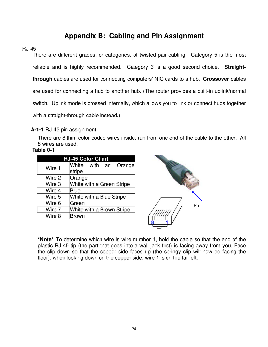 Gigabyte GE 2000-N user manual Appendix B Cabling and Pin Assignment 