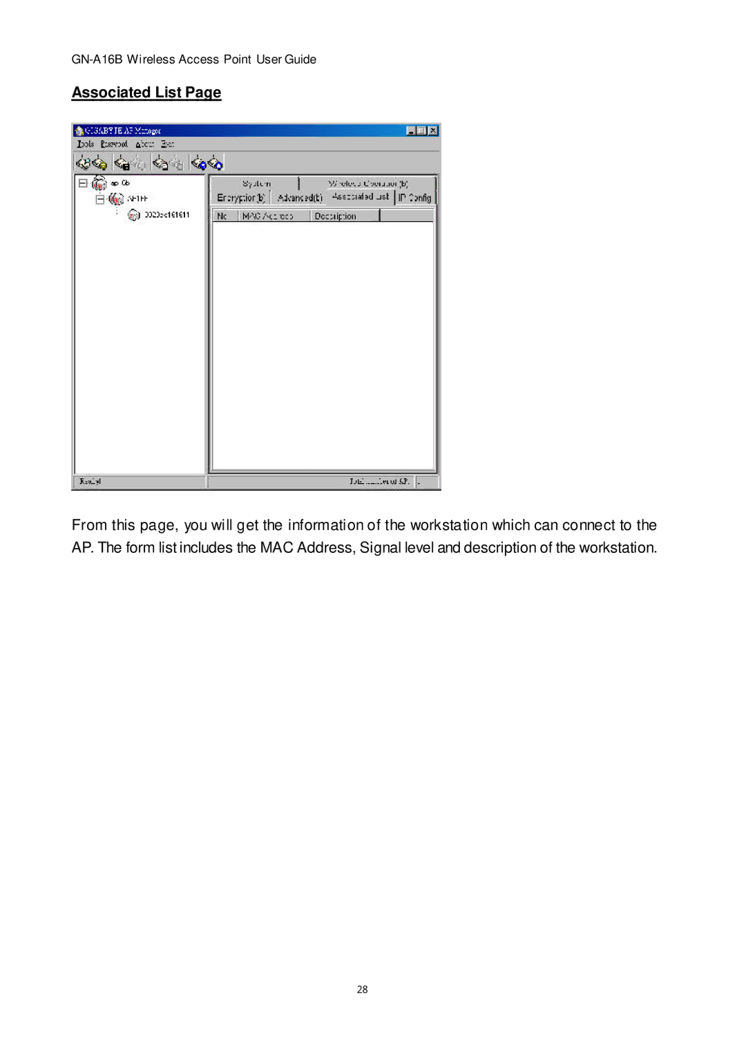 Gigabyte GN-A16B manual Associated List 