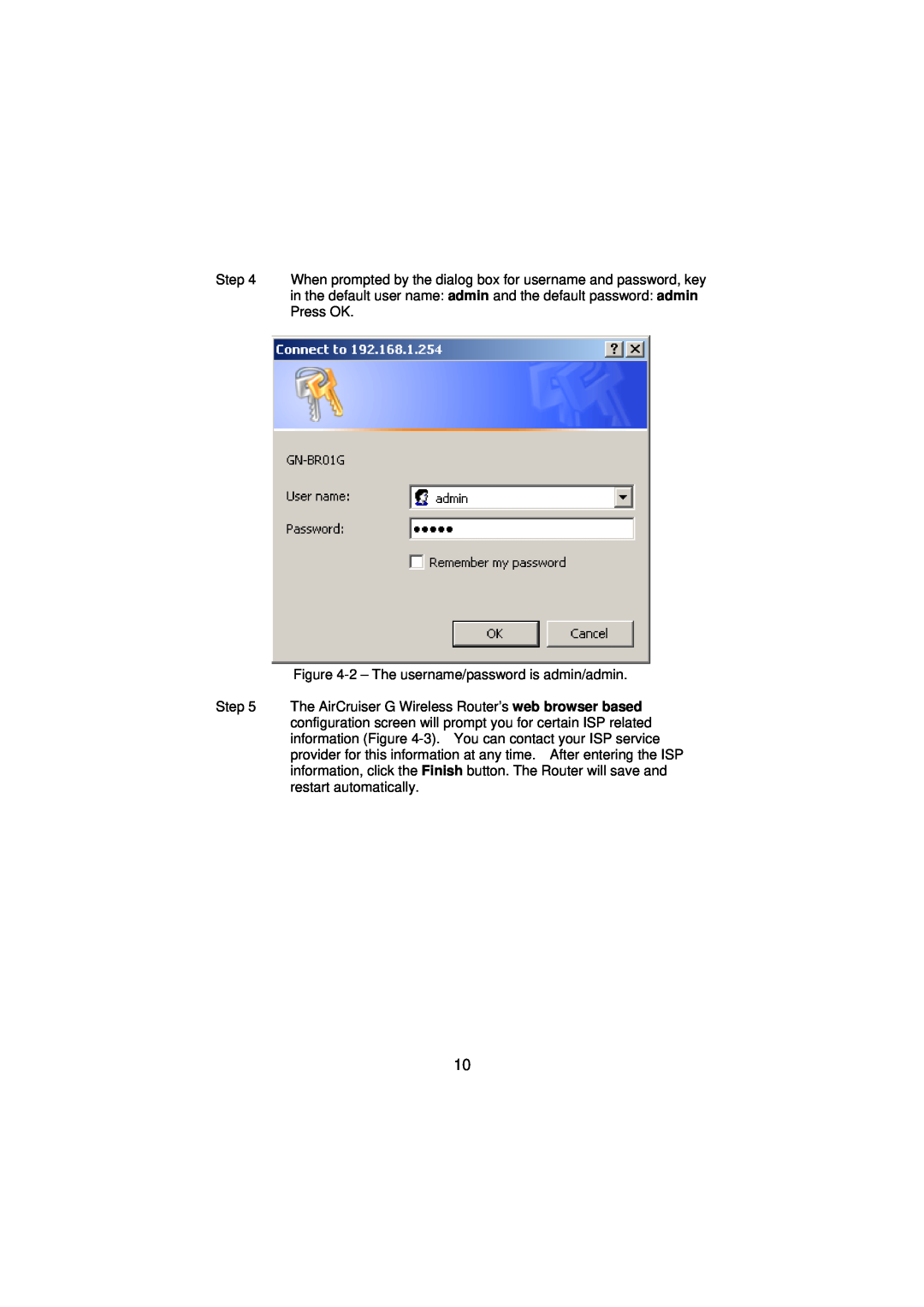 Gigabyte GN-BR01G manual 2 - The username/password is admin/admin 