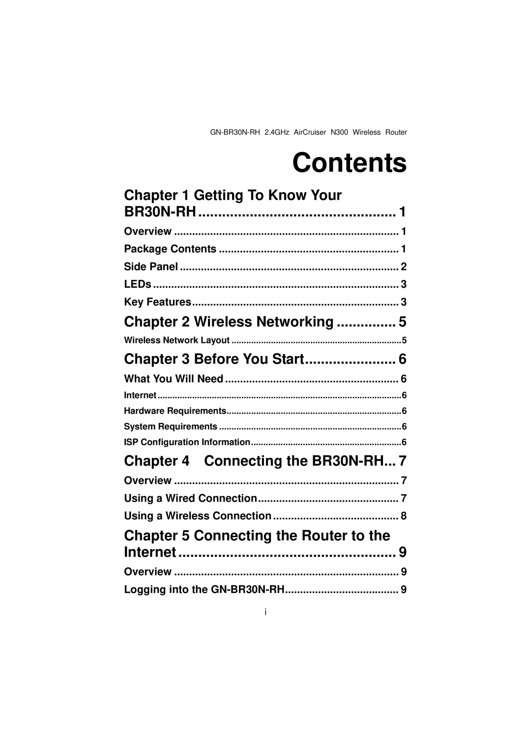 Gigabyte GN-BR30N-RH manual Contents 