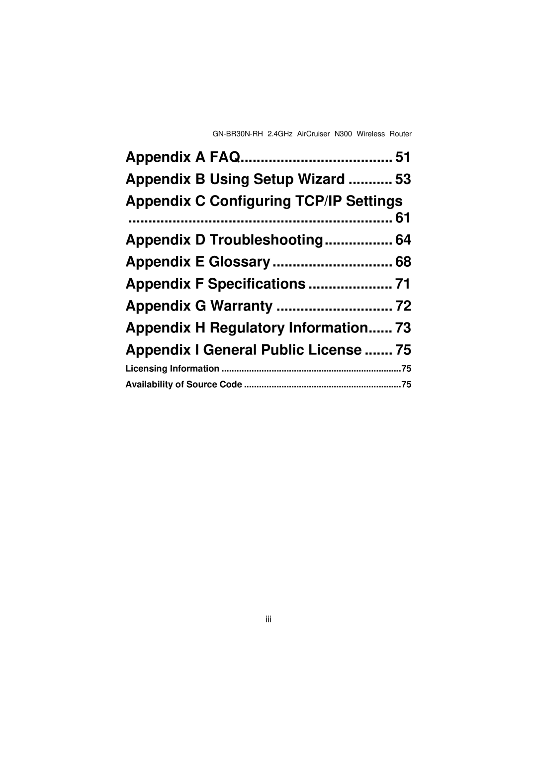 Gigabyte GN-BR30N-RH manual Licensing Information Availability of Source Code 