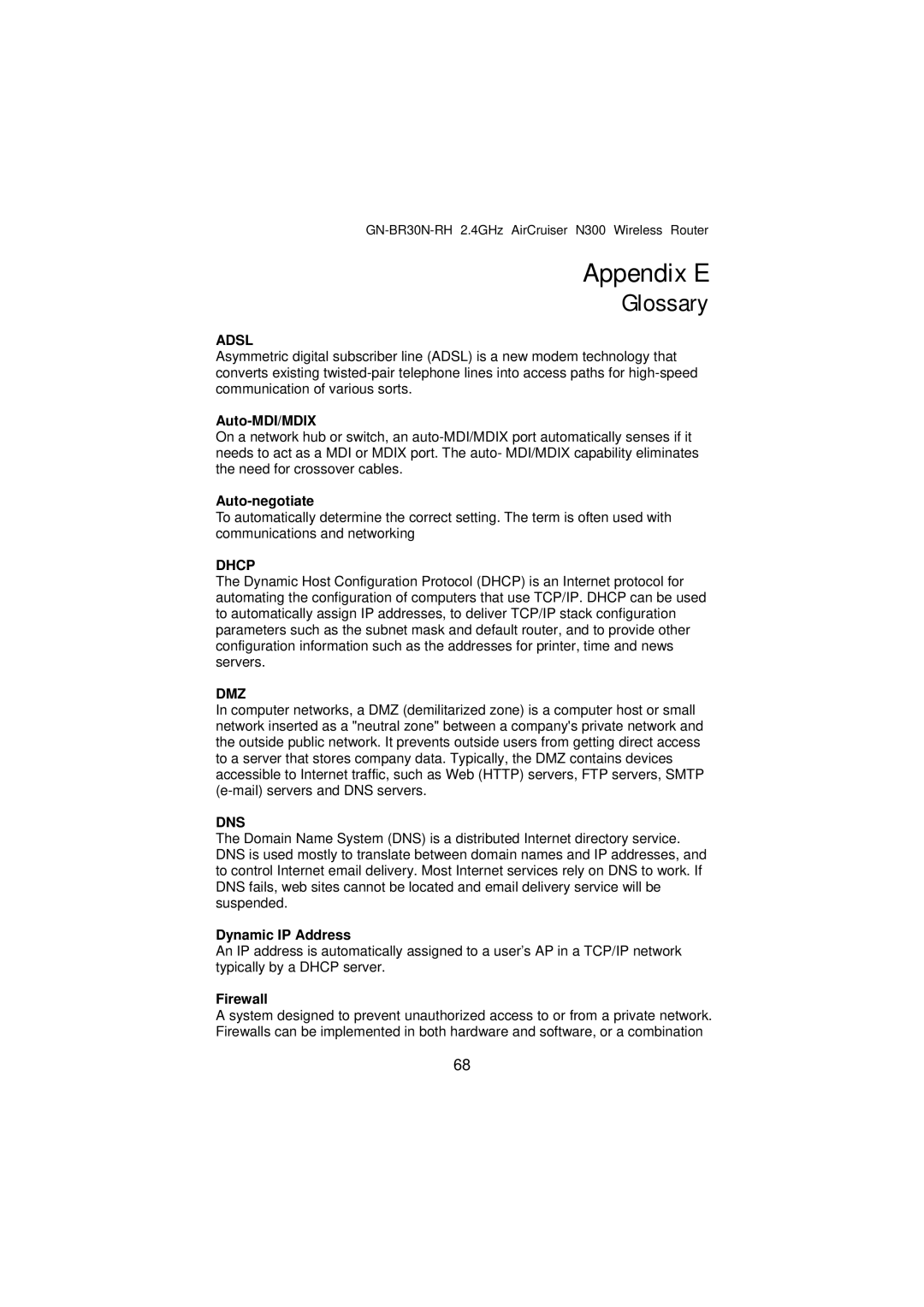 Gigabyte GN-BR30N-RH manual Appendix E, Glossary 