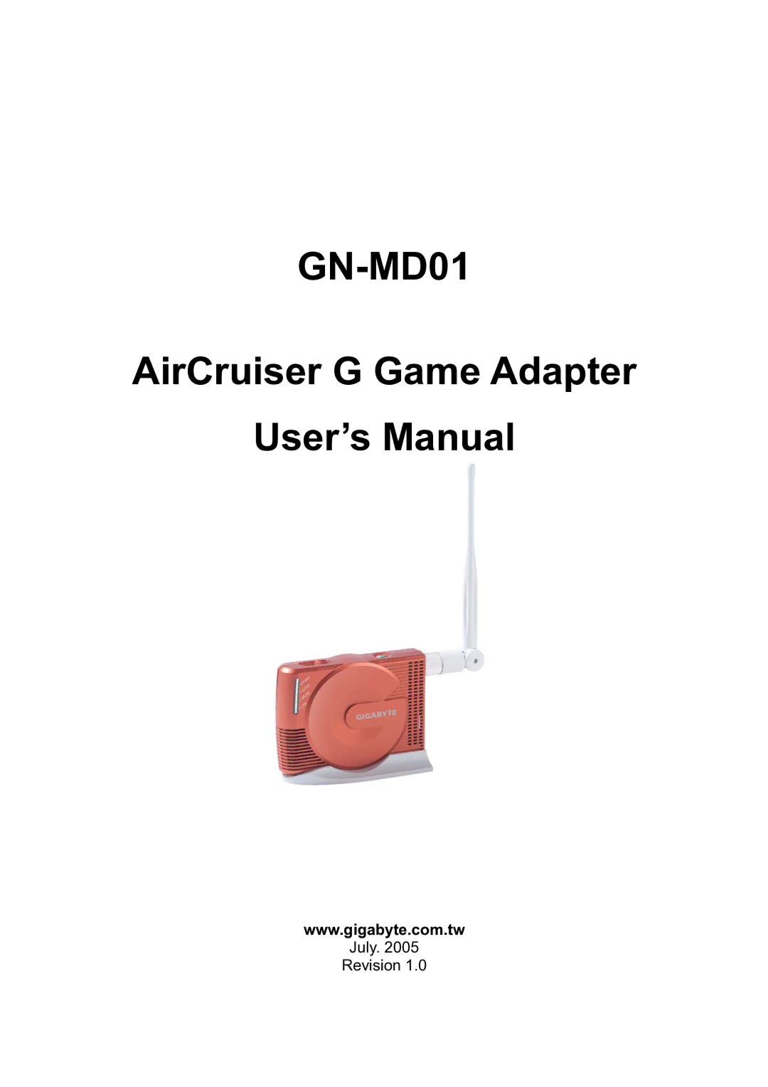 Gigabyte GN-MD01 user manual 