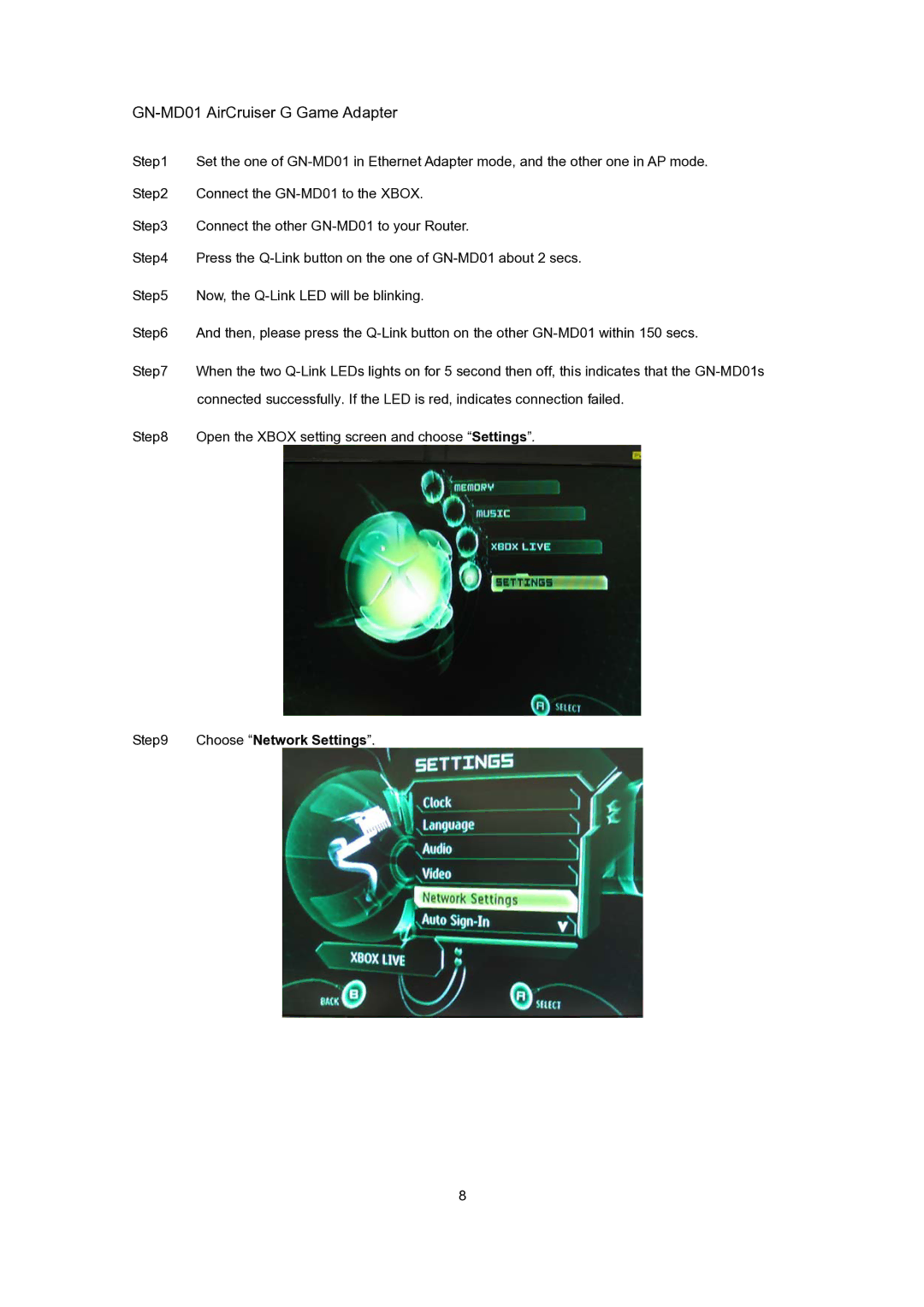 Gigabyte user manual Connect the GN-MD01 to the Xbox 