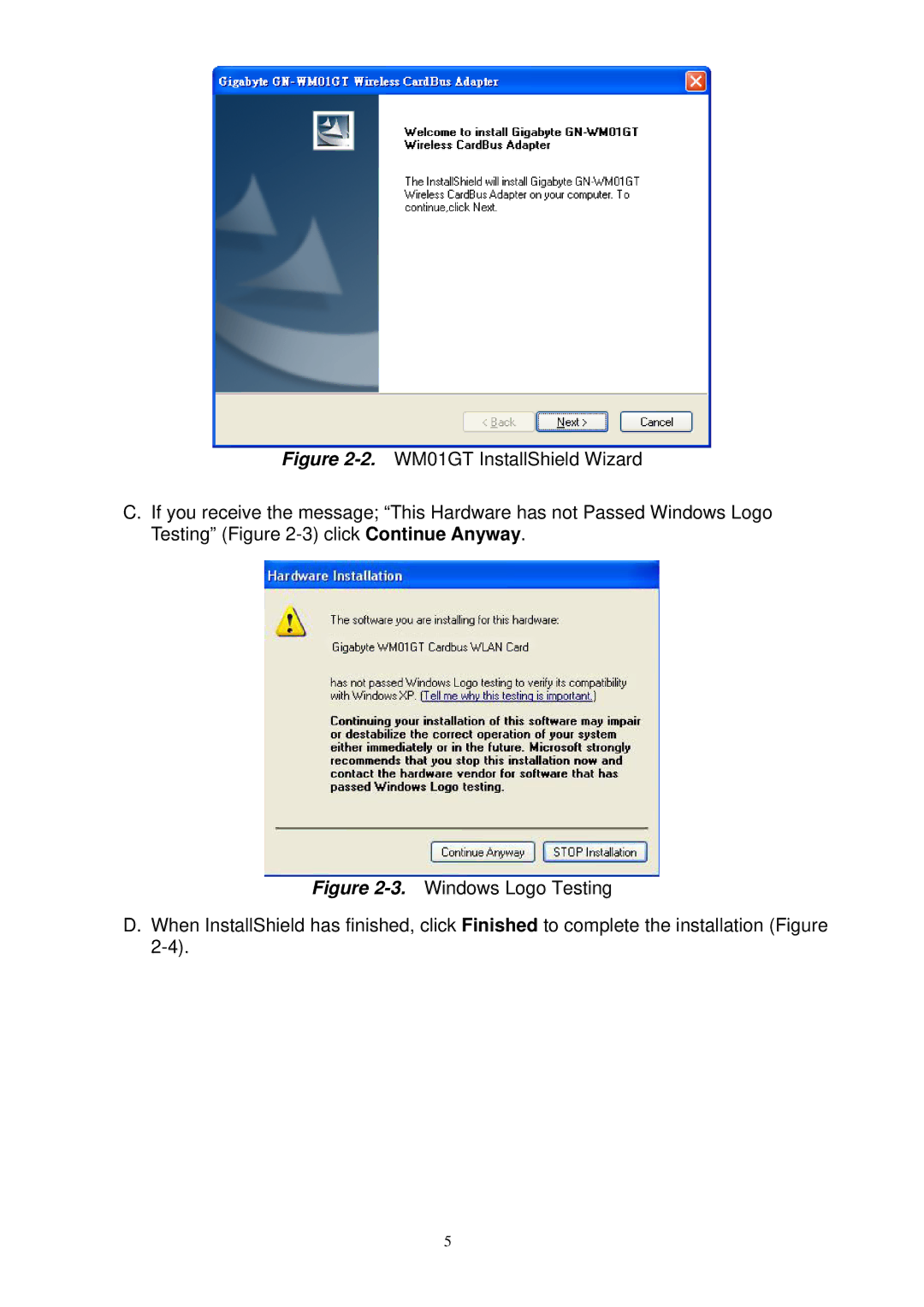 Gigabyte GN-WM01GT user manual 