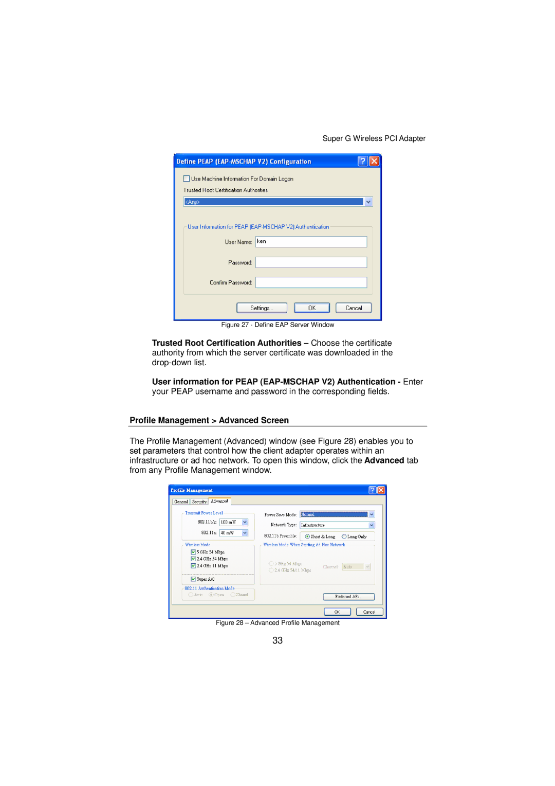 Gigabyte GN-WP01GT manual Define EAP Server Window 