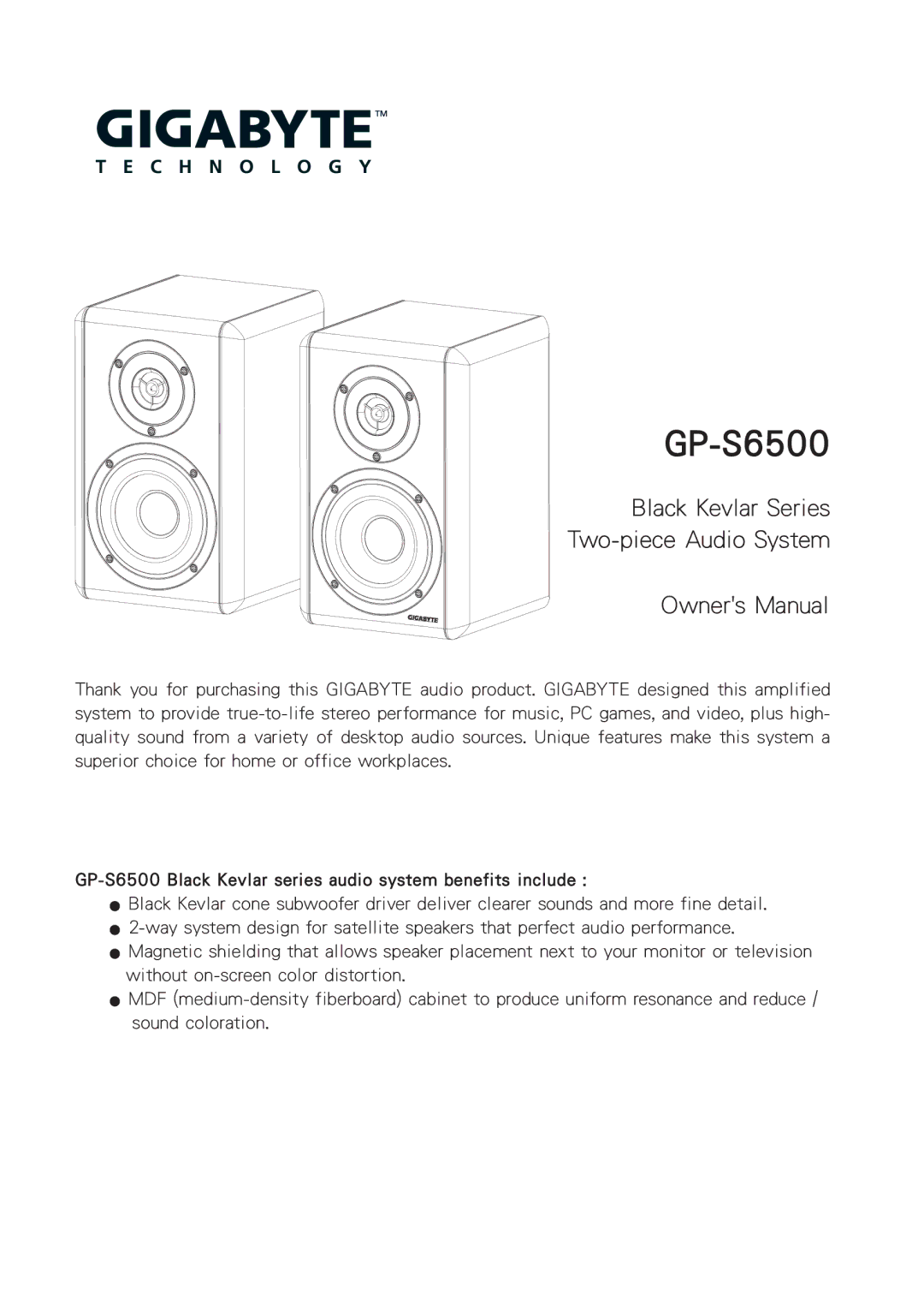 Gigabyte GP-S6500 owner manual 