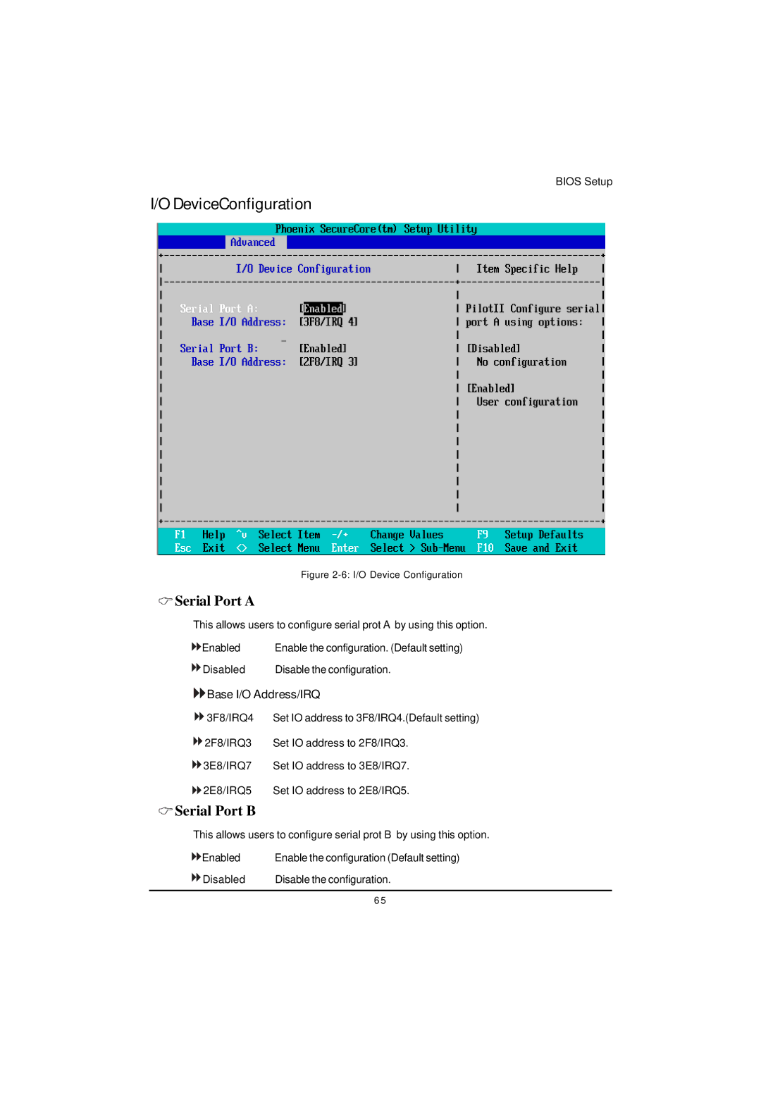 Gigabyte GS-R12T4H2-RH manual DeviceConfiguration, Serial Port a, Serial Port B 