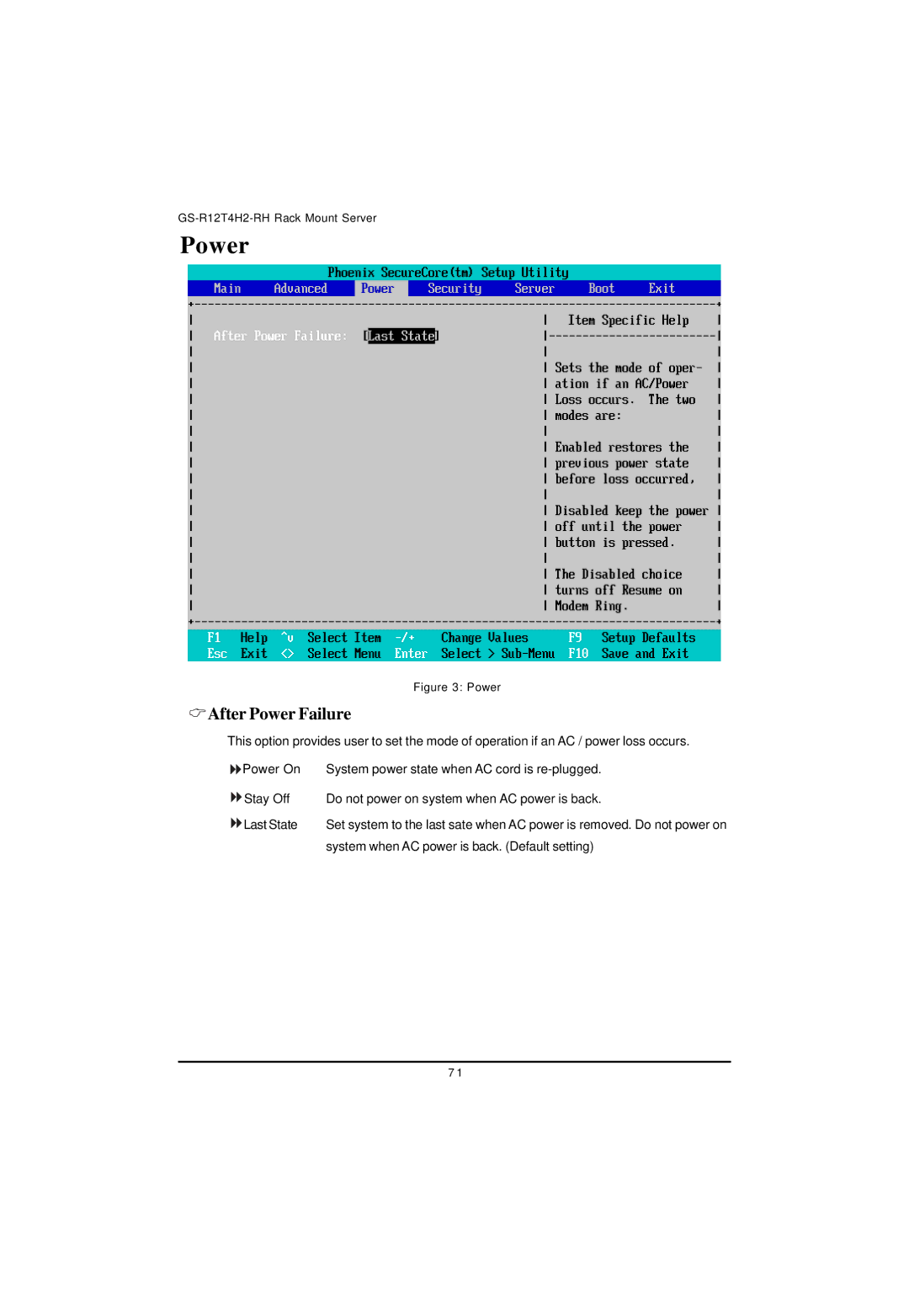 Gigabyte GS-R12T4H2-RH manual After Power Failure 