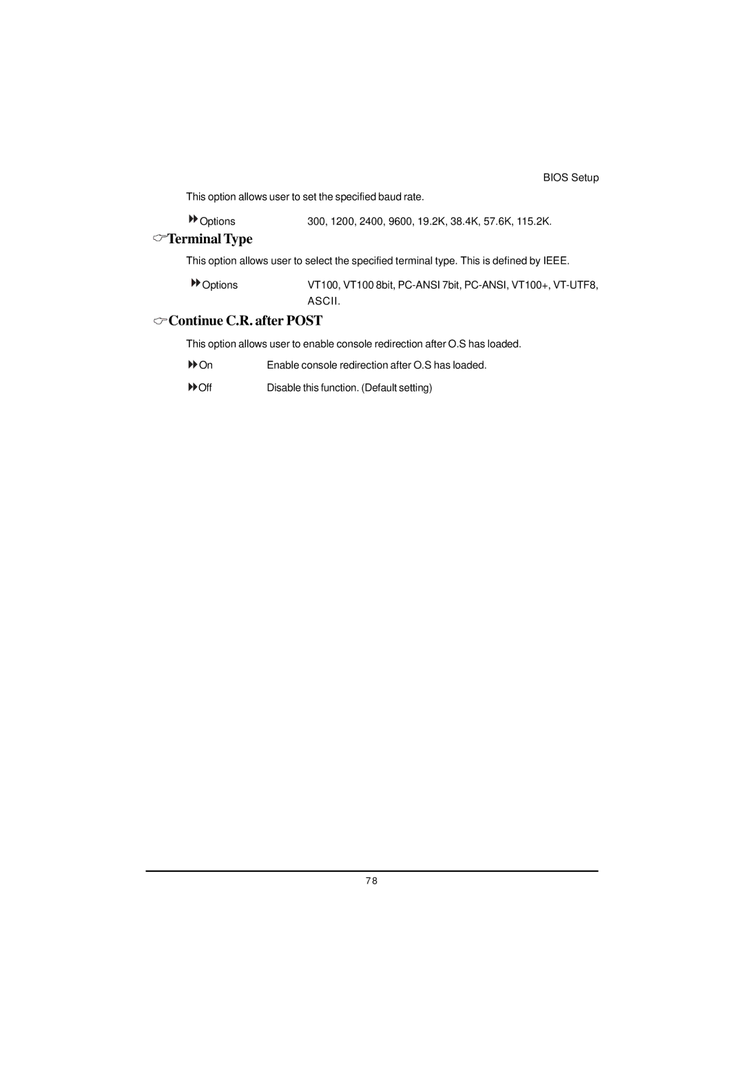 Gigabyte GS-R12T4H2-RH manual Terminal Type, Continue C.R. after Post 