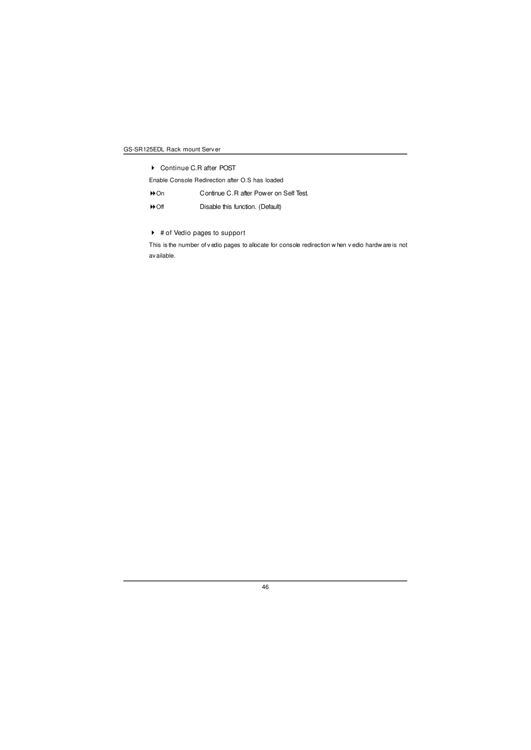 Gigabyte GS-SR125EDL user manual Continue C.R after Post 