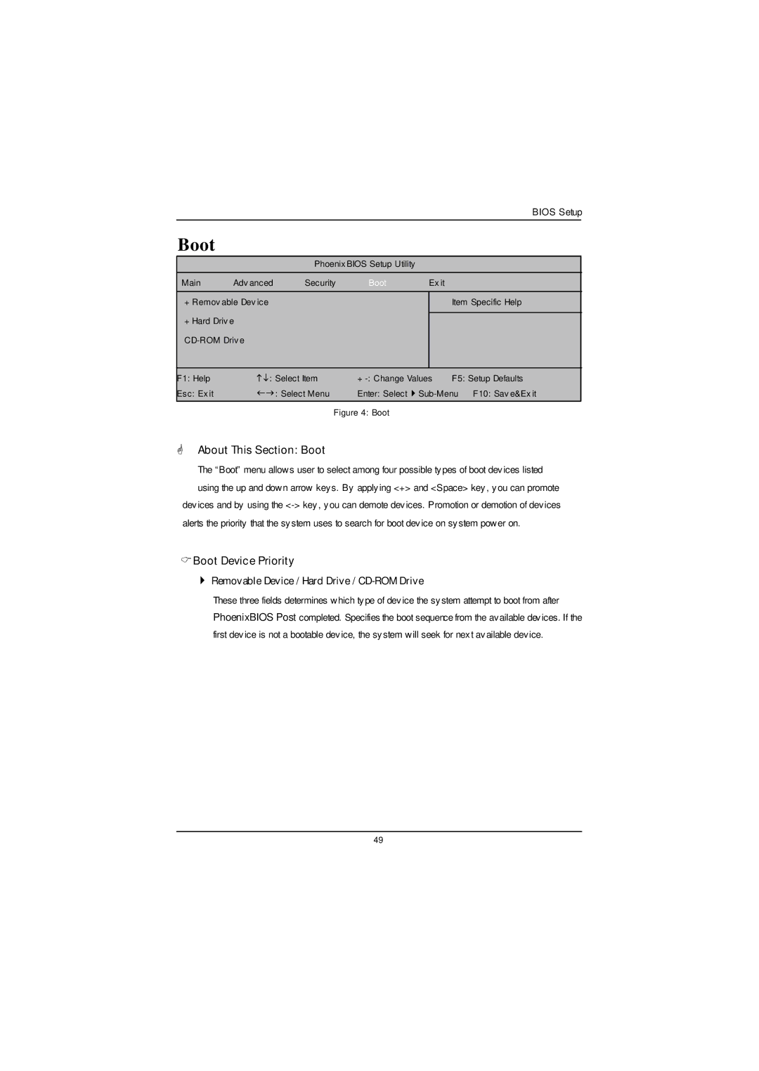 Gigabyte GS-SR125EDL user manual About This Section Boot, CBoot Device Priority 