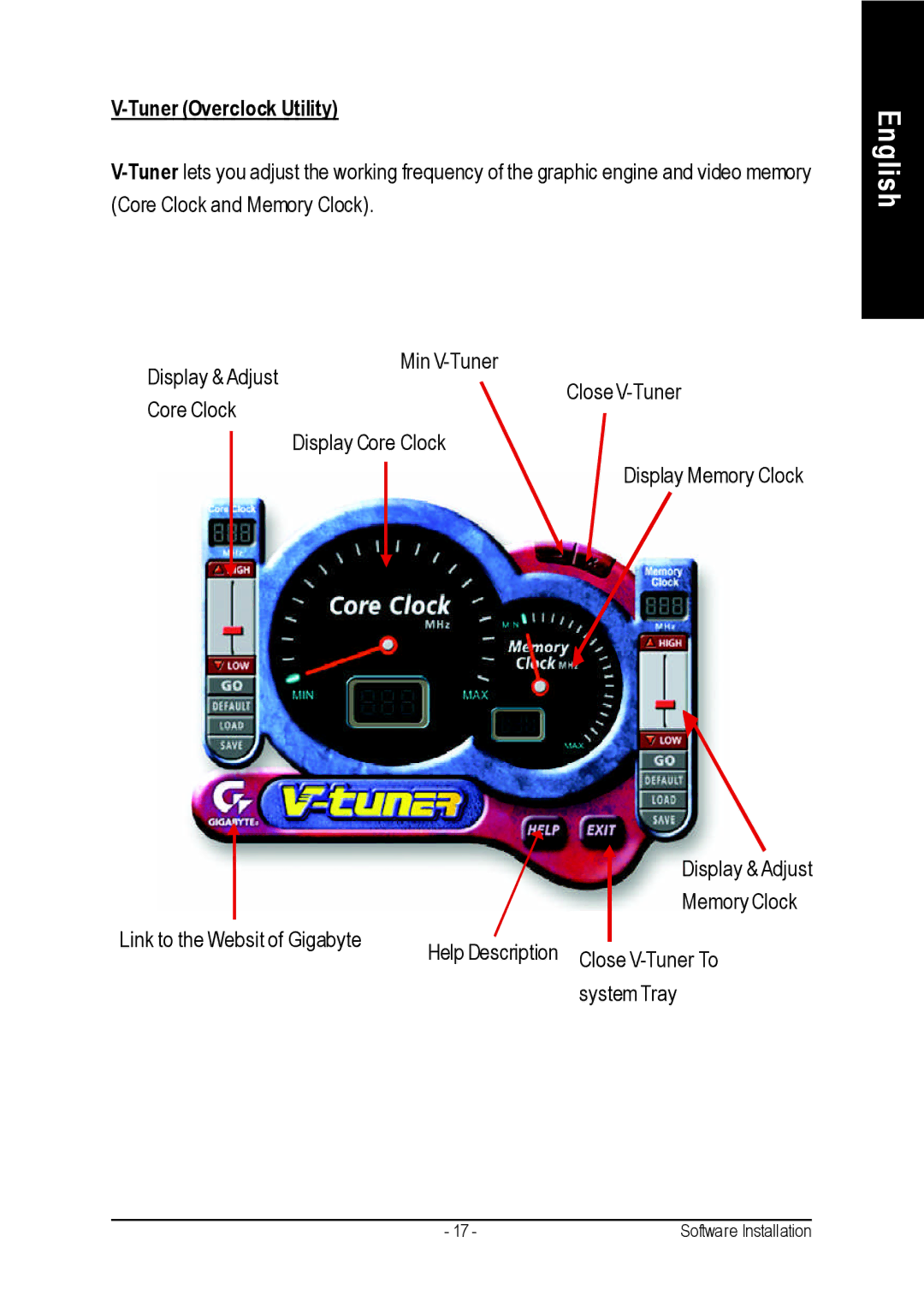 Gigabyte GV-N57256DE, GV-N57256V, GV-N57128DE user manual Tuner Overclock Utility 