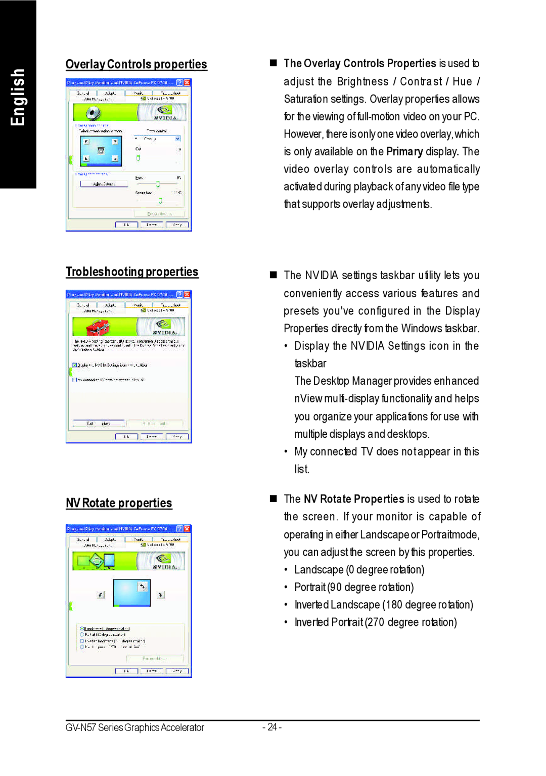 Gigabyte GV-N57256V, GV-N57128DE, GV-N57256DE user manual English 