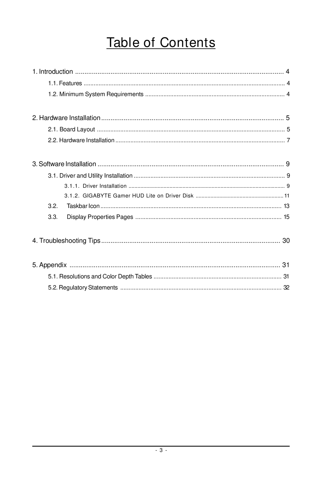 Gigabyte GV-R487D5-1GD user manual Table of Contents 