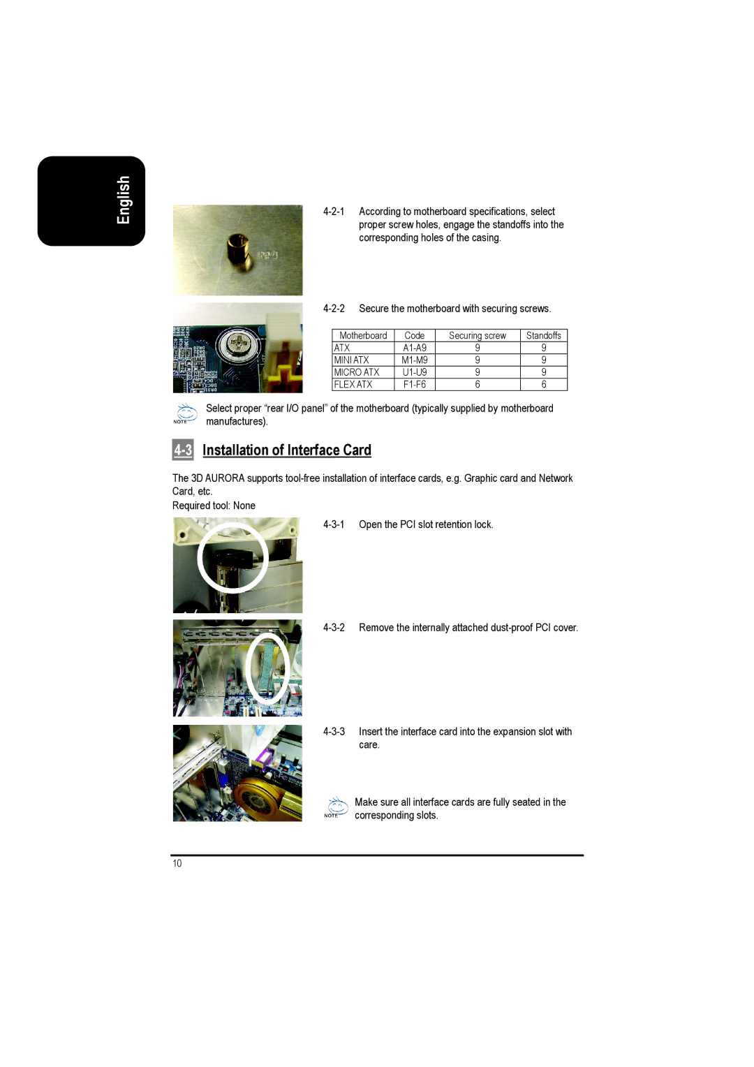 Gigabyte GZ-FSCA1-AN, GZ-FSCA1-SN user manual 3Installation of Interface Card 