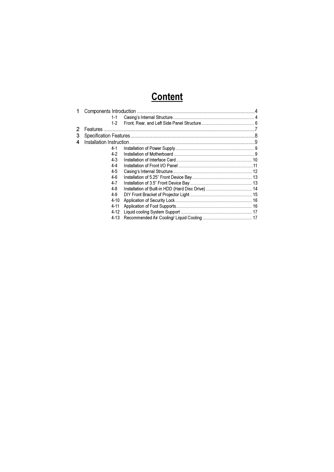 Gigabyte GZ-FSCA1-SN, GZ-FSCA1-AN user manual Content 