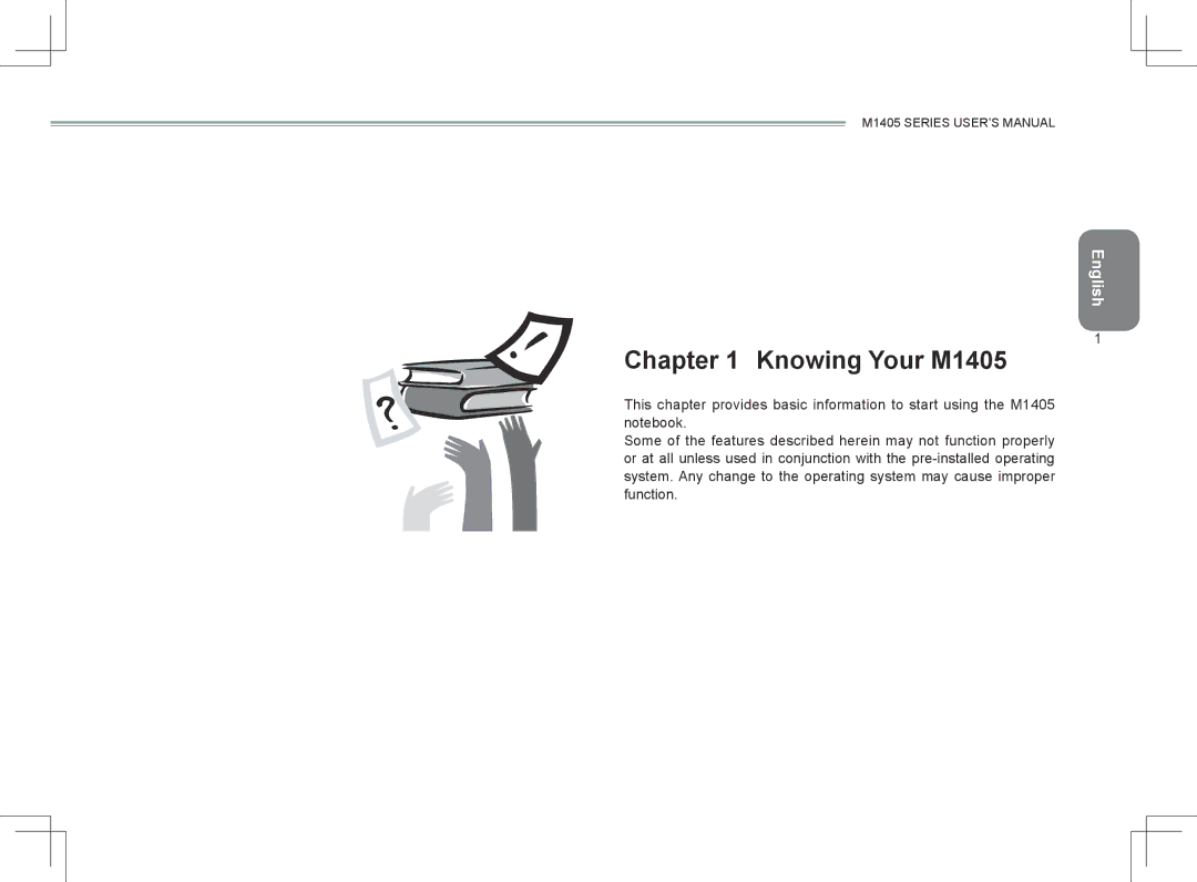 Gigabyte user manual Knowing Your M1405 