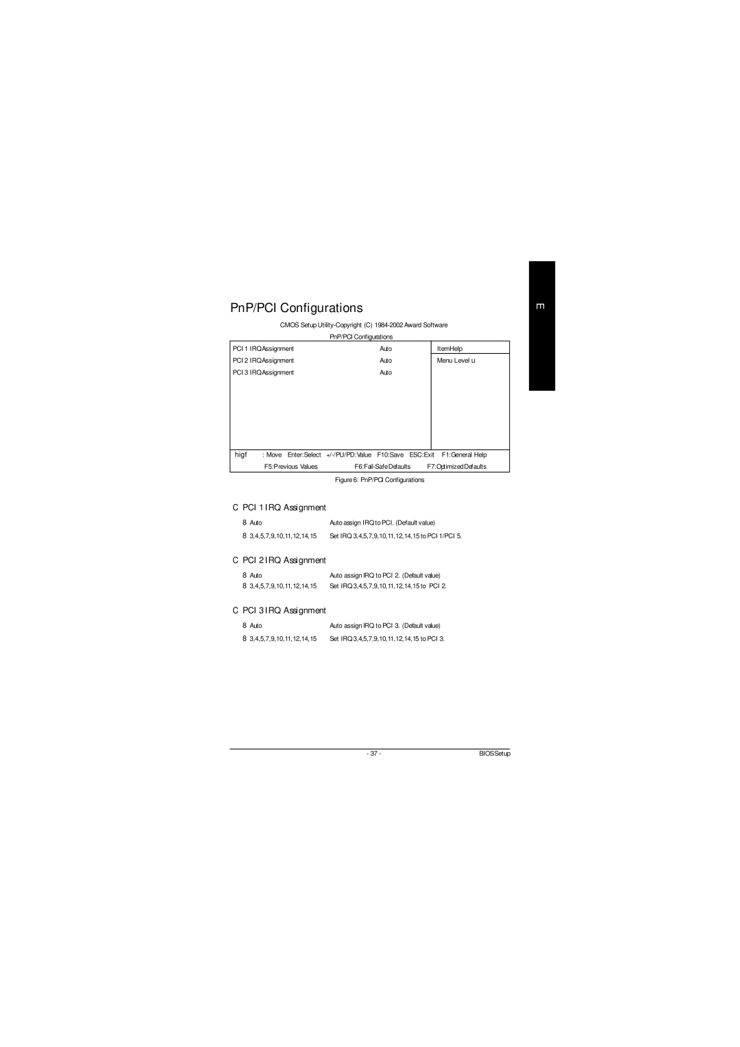 Gigabyte GA-8ILFT user manual PnP/PCI Configurations, PCI 1 IRQ Assignment, PCI 2 IRQ Assignment, PCI 3 IRQ Assignment 