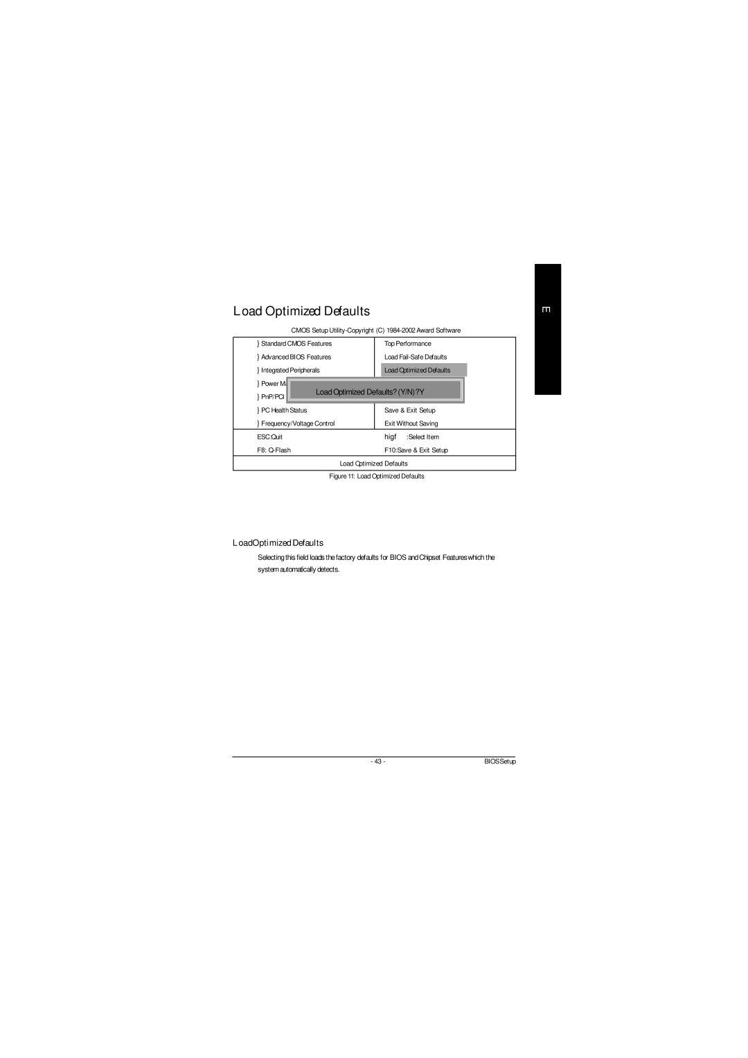 Gigabyte GA-8ILFT, P4 Titan-DDR Motherboard user manual Load Optimized Defaults? Y/N?Y 