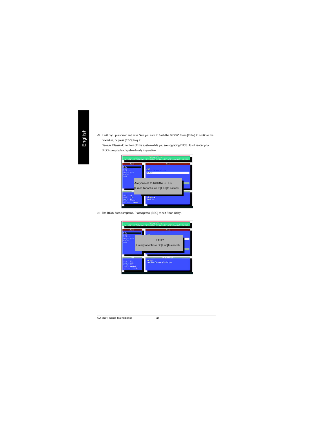 Gigabyte P4 Titan-DDR Motherboard, GA-8ILFT user manual Exit? 