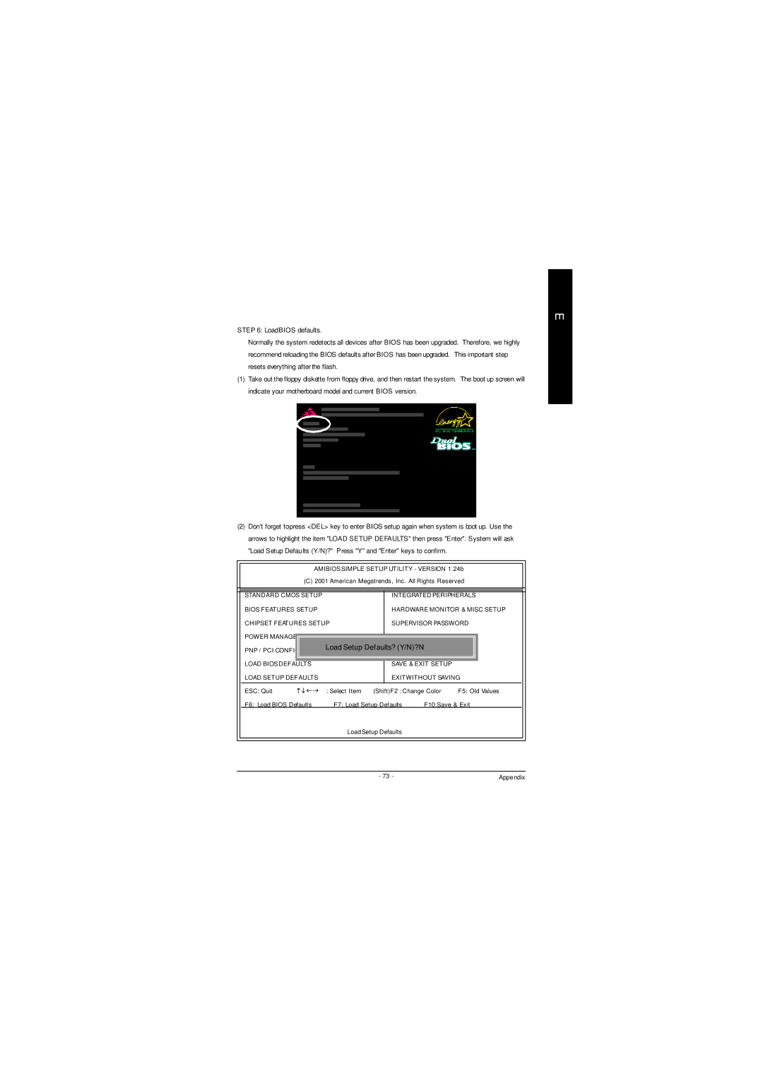 Gigabyte GA-8ILFT, P4 Titan-DDR Motherboard user manual Load Setup Defaults? Y/N?N 