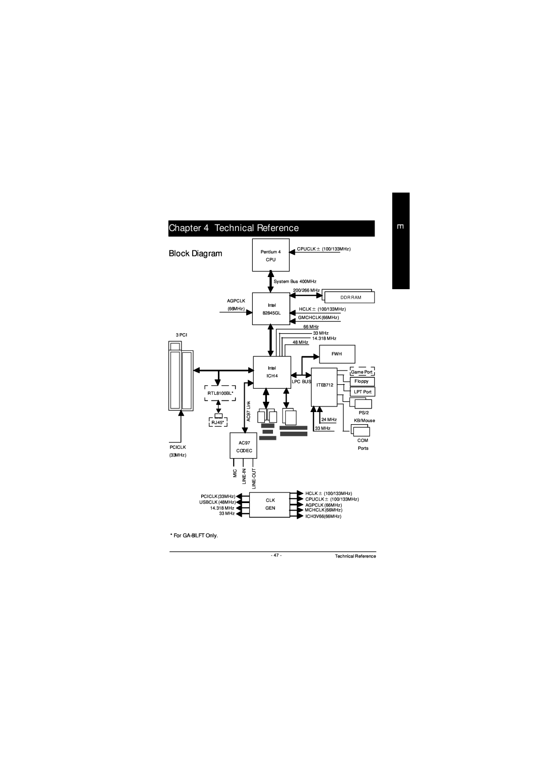 Gigabyte GA-8ILFT, P4 Titan-DDR Motherboard user manual RevisionChapter History4 Technical Reference, Block Diagram 