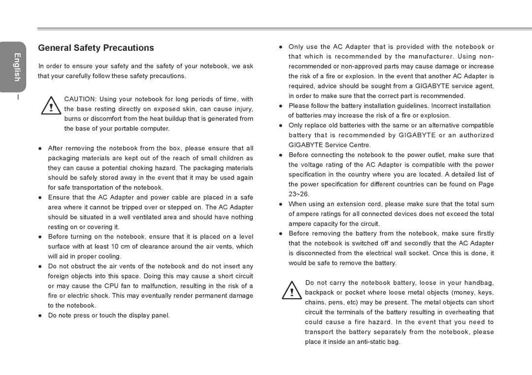 Gigabyte Q2532 manual General Safety Precautions 