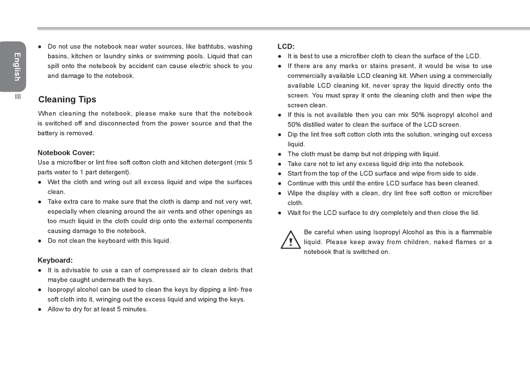 Gigabyte Q2532 manual Cleaning Tips, Keyboard 