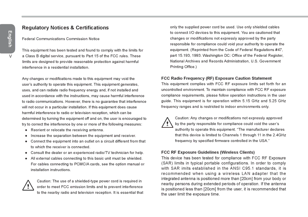 Gigabyte Q2532 manual Regulatory Notices & Certifications, FCC Radio Frequency RF Exposure Caution Statement 