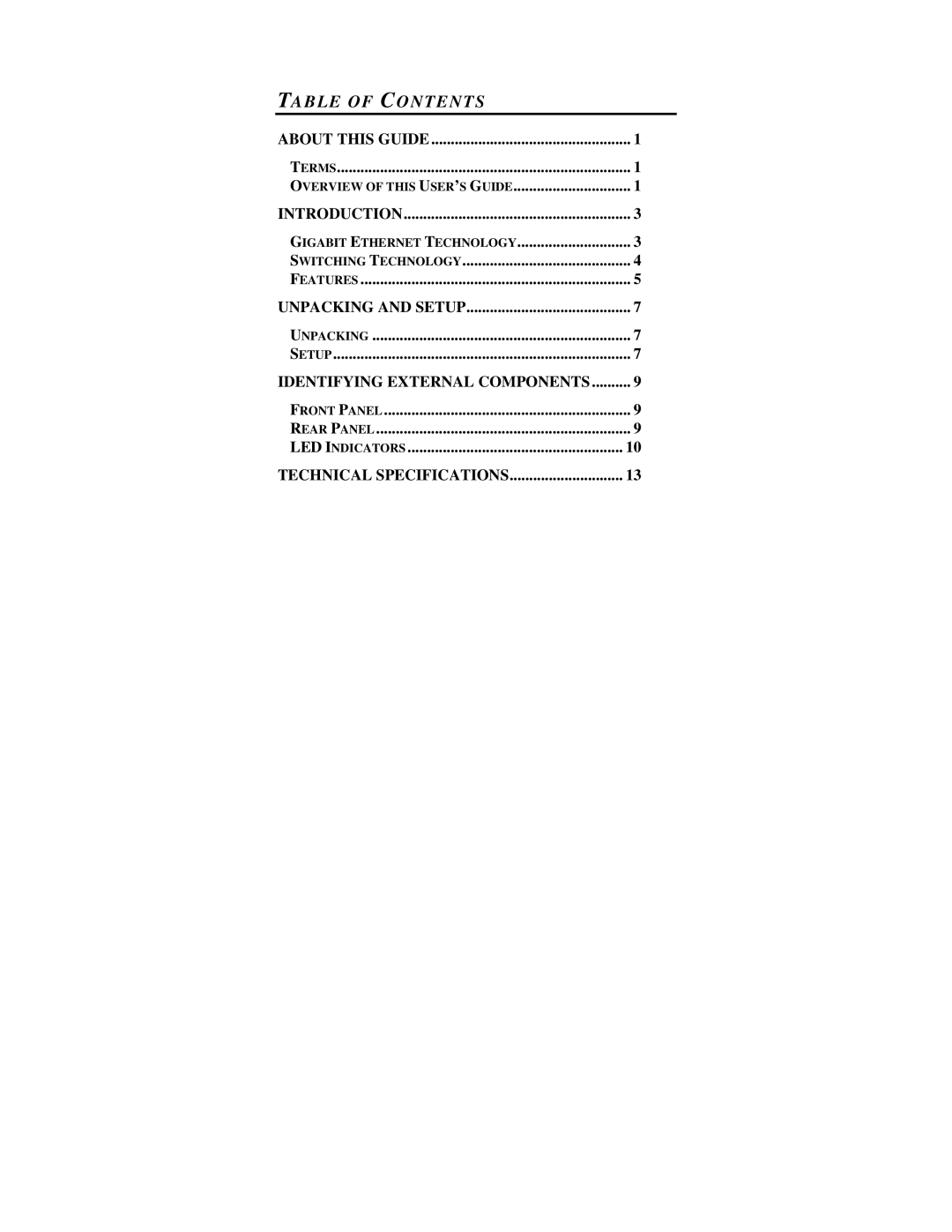 Gigabyte TEG-S50TXE manual Table of Contents 