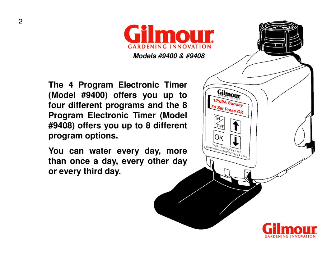 Gilmour quick start Models #9400 & #9408 