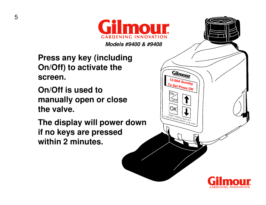 Gilmour quick start Models #9400 & #9408 