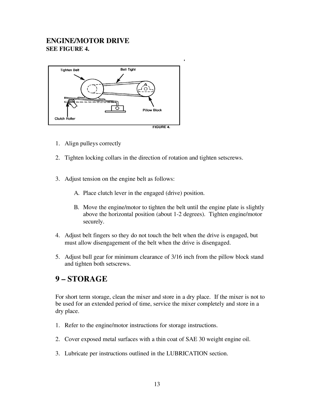 Gilson 1200MP manual Storage, ENGINE/MOTOR Drive, See Figure 