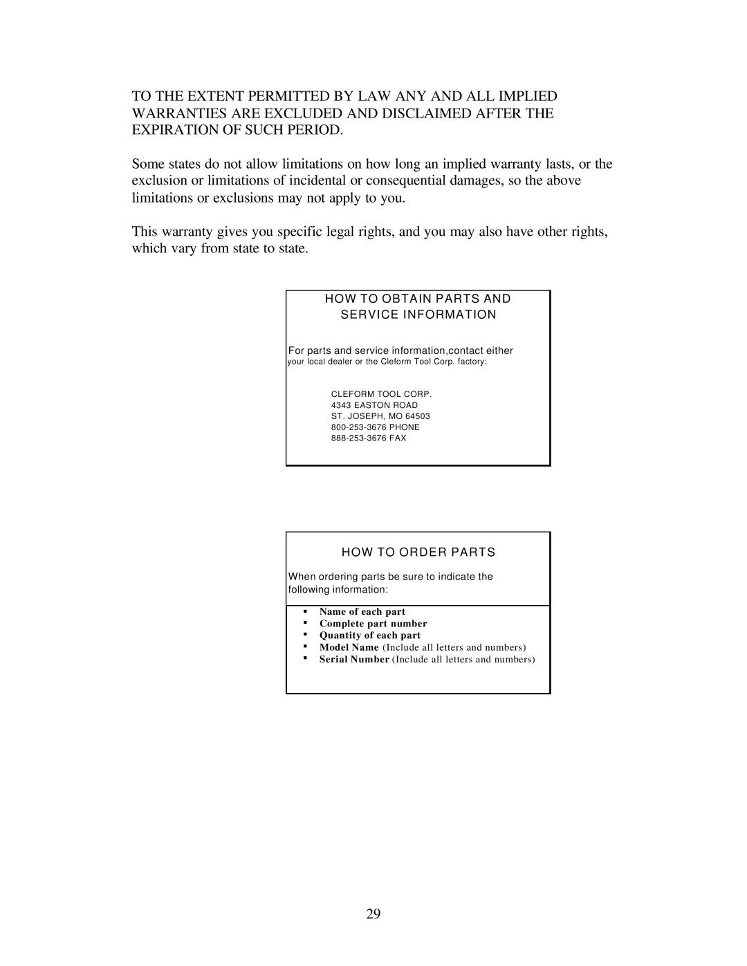 Gilson 1200MP manual HOW to Obtain Parts Service Information 