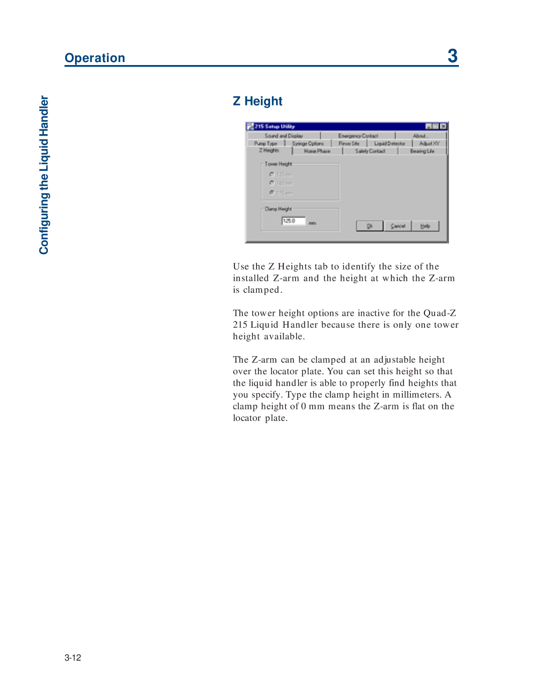 Gilson 215 manual Height 